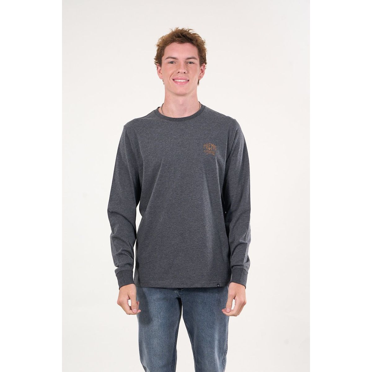 POLEMIC - Polera manga larga Melange 6301 Polemic