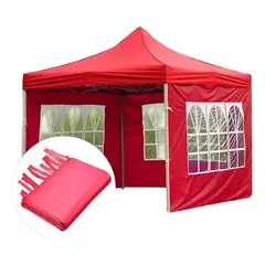 GENERICO - Lateral o Pared Para Toldo Araña 3x3 con Diseño de Ventana en Rojo