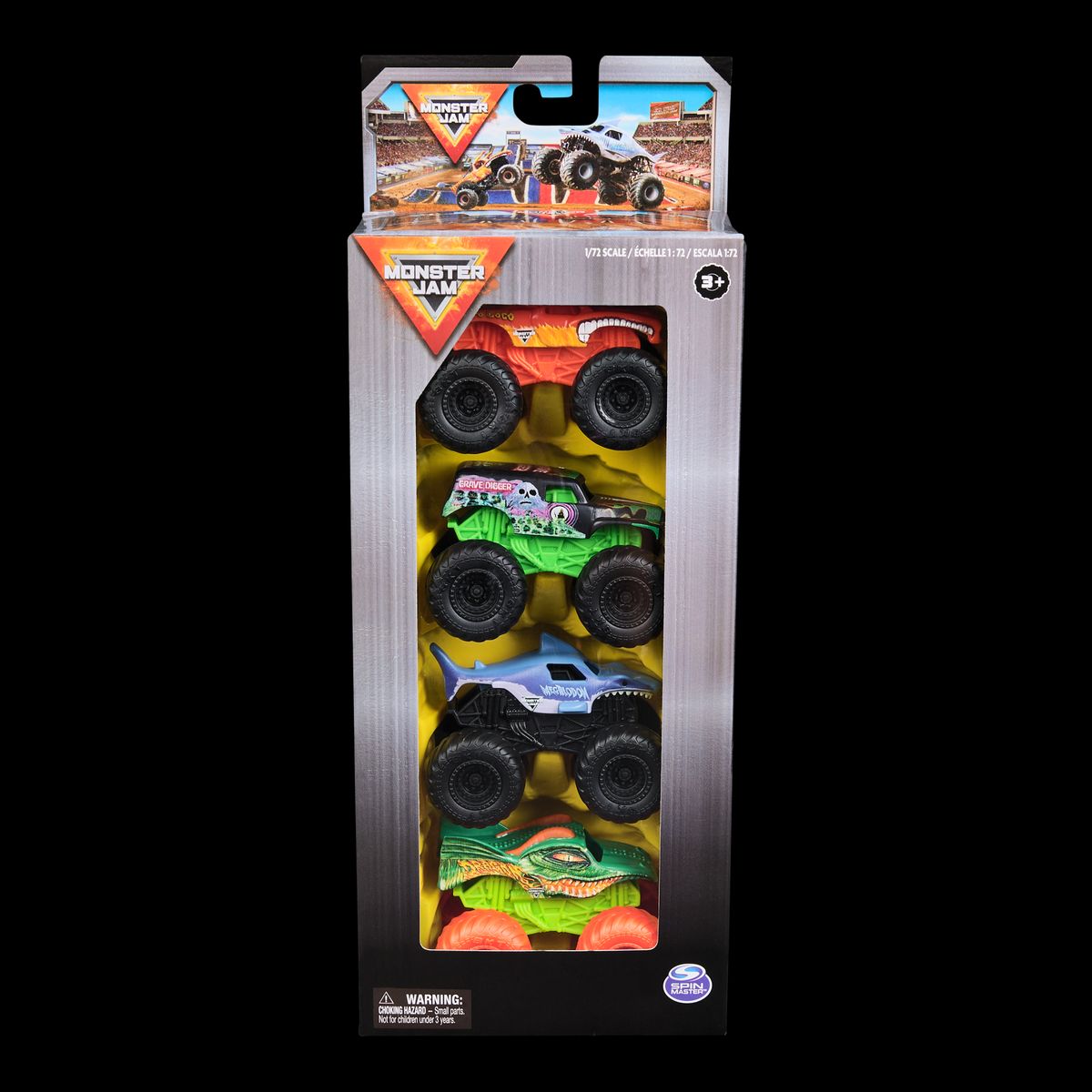 JAM MONSTER - Set 4 Autos A Escala 1:72 Monster Jam