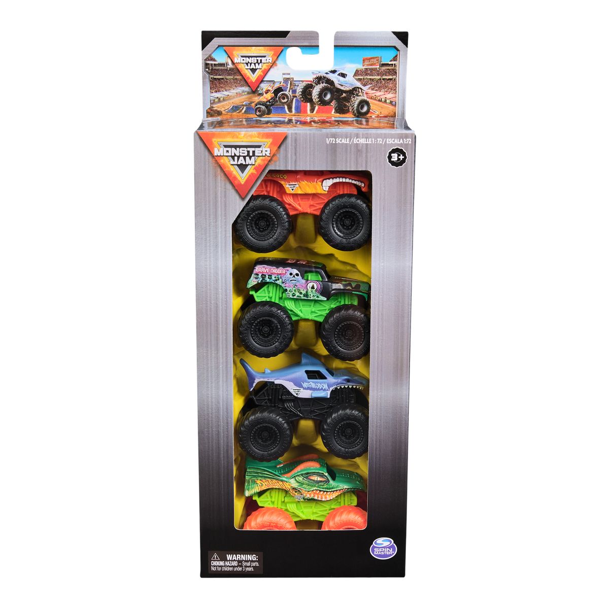 JAM MONSTER - Set 4 Autos A Escala 1:72 Monster Jam