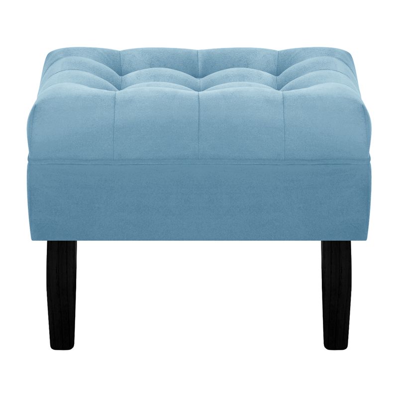 BODEVIR - Pouf Wood 1C Felpa 00 Azul Petroleo