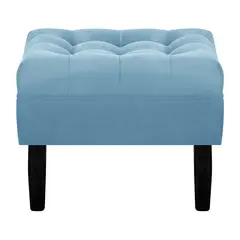BODEVIR - Pouf Wood 1C Felpa 00 Azul Petroleo