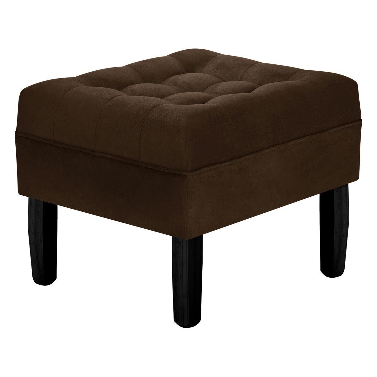 BODEVIR - Pouf Wood 1C Felpa 00 Chocolate
