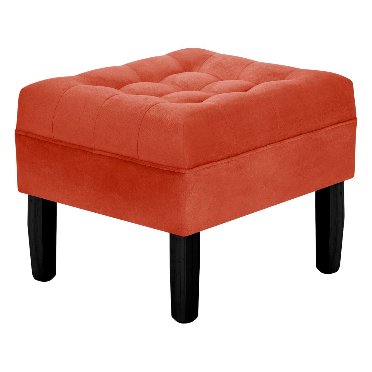 BODEVIR - Pouf Wood 1C Felpa 00 Naranjo