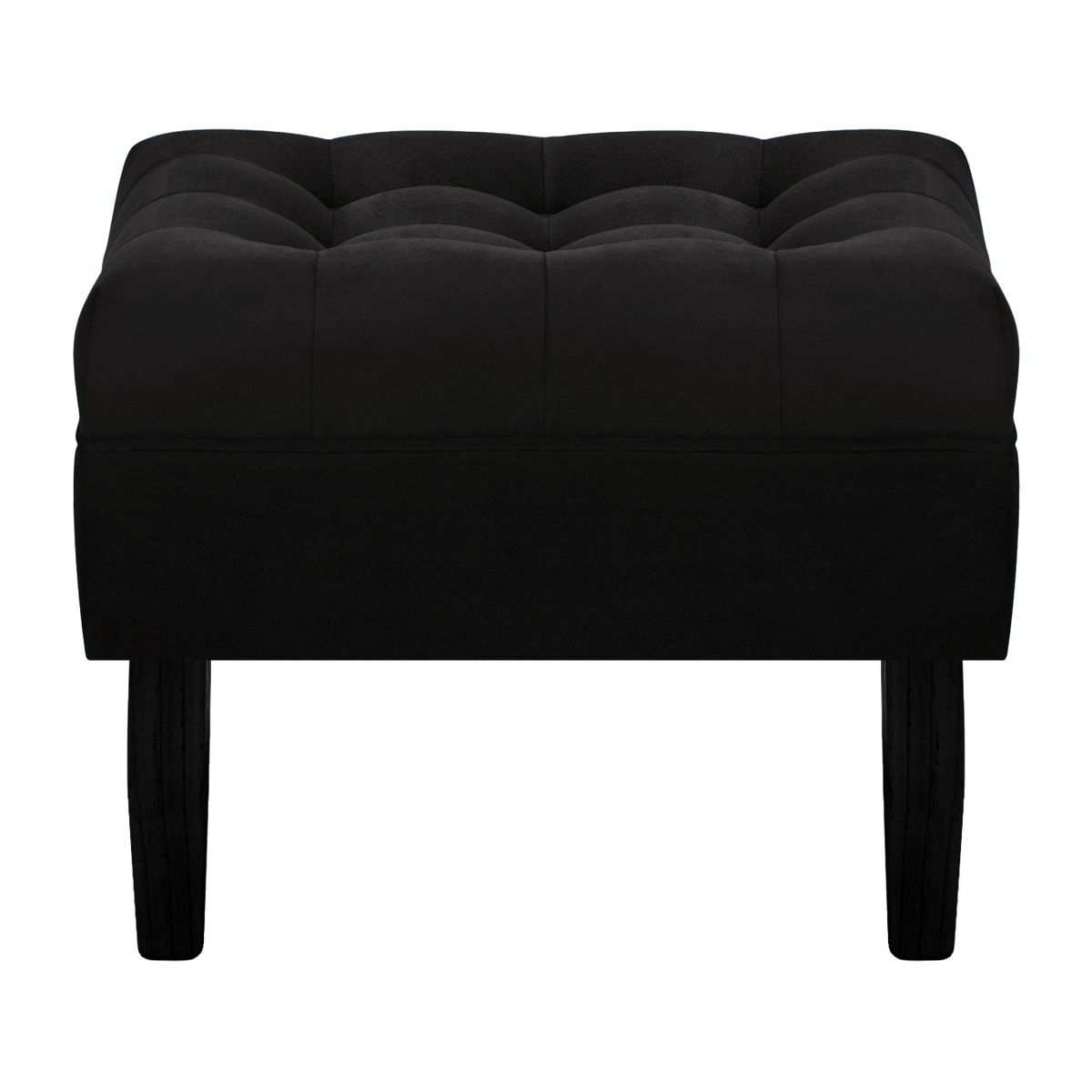 BODEVIR - Pouf Wood 1C Felpa 00 Negro
