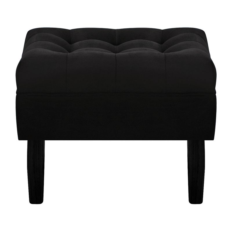 BODEVIR - Pouf Wood 1C Felpa 00 Negro