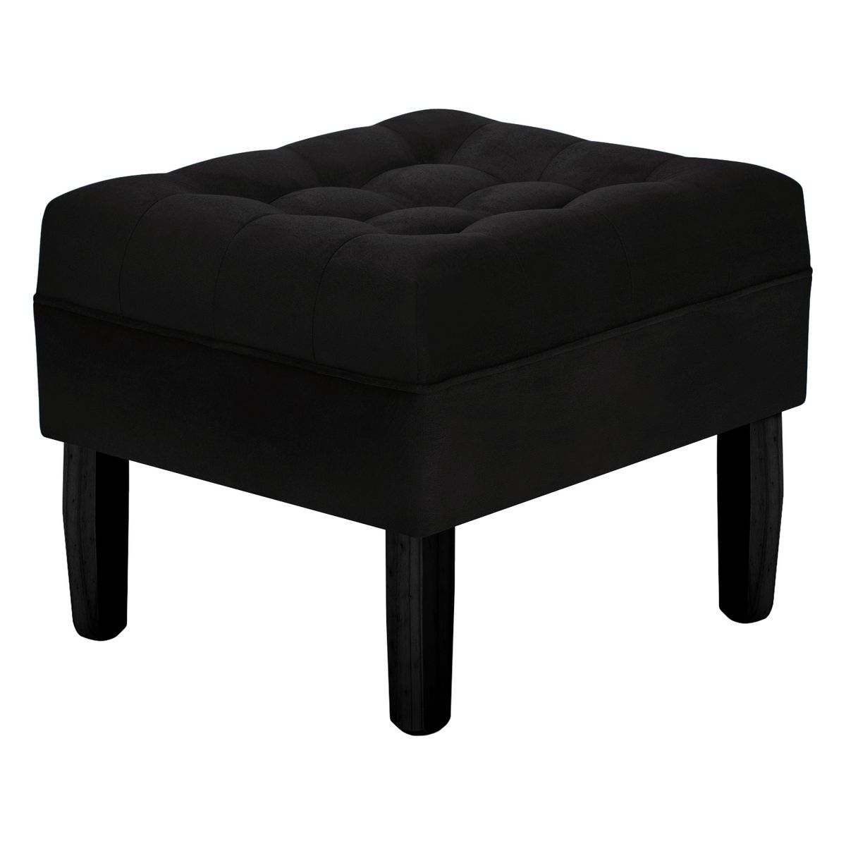 BODEVIR - Pouf Wood 1C Felpa 00 Negro