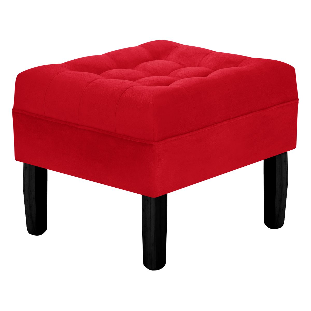 BODEVIR - Pouf Wood 1C Felpa 00 Rojo