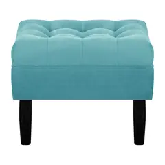 BODEVIR - Pouf Wood 1C Felpa 00 Turquesa
