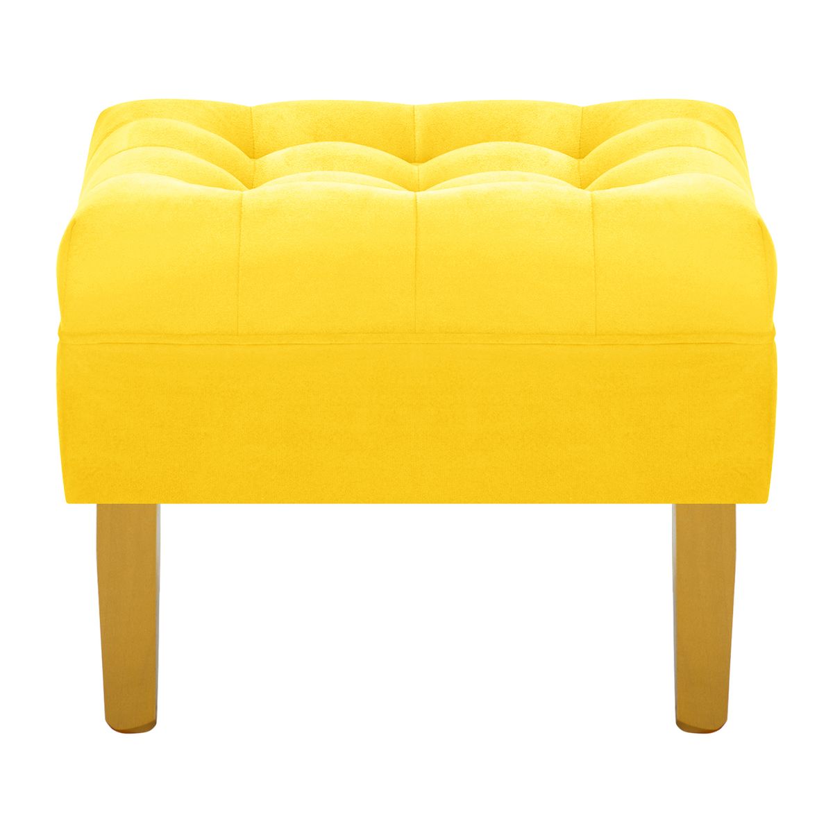 BODEVIR - Pouf Wood 1C Felpa 01 Amarillo