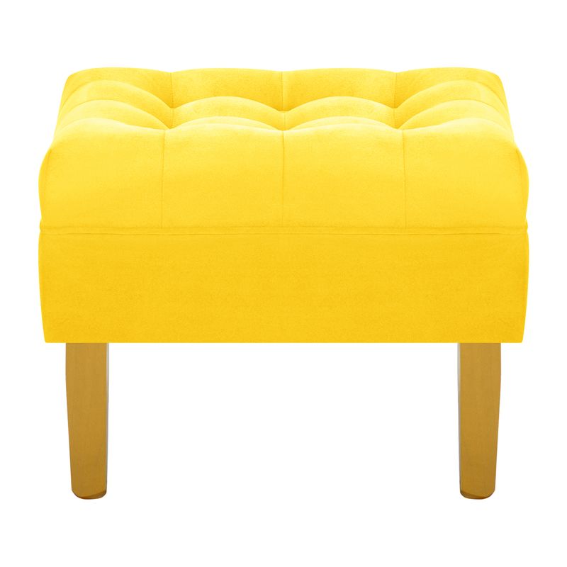 BODEVIR - Pouf Wood 1C Felpa 01 Amarillo