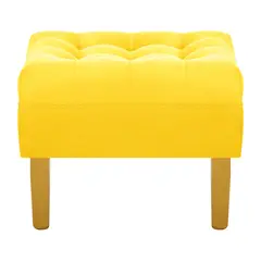 BODEVIR - Pouf Wood 1C Felpa 01 Amarillo
