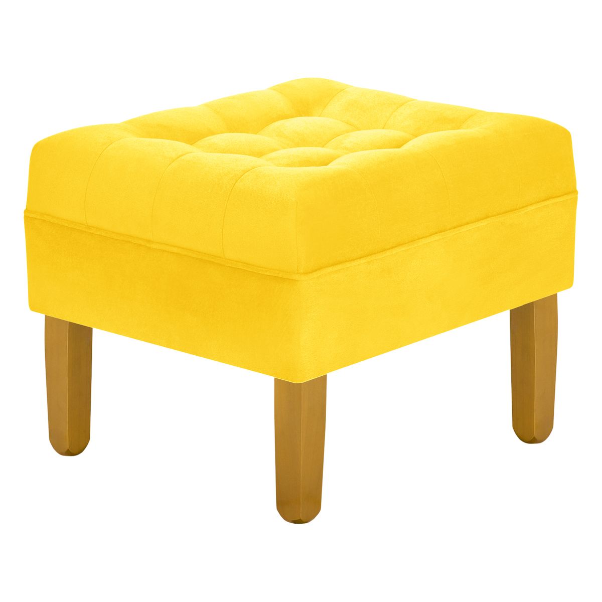 BODEVIR - Pouf Wood 1C Felpa 01 Amarillo