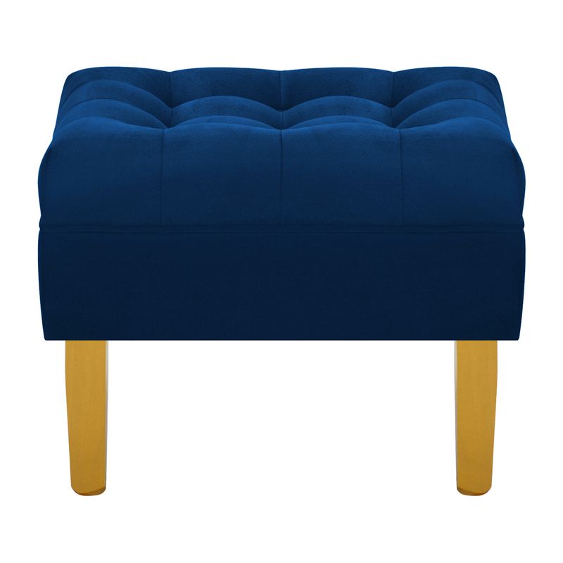 BODEVIR - Pouf Wood 1C Felpa 01 Azul Marino