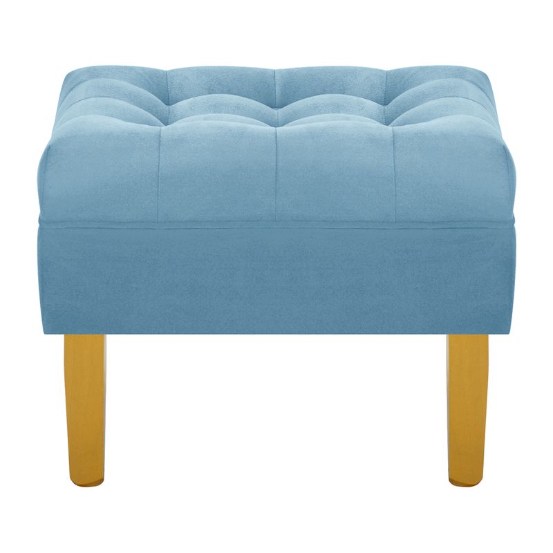 BODEVIR - Pouf Wood 1C Felpa 01 Azul Petroleo