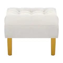 BODEVIR - Pouf Wood 1C Felpa 01 Crudo