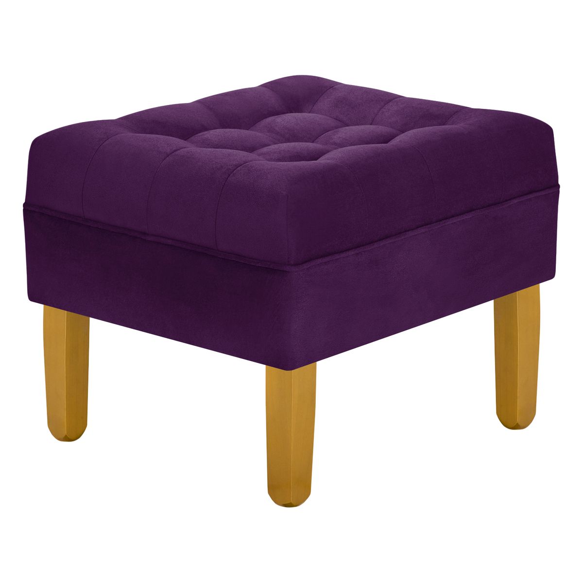 BODEVIR - Pouf Wood 1C Felpa 01 Morado