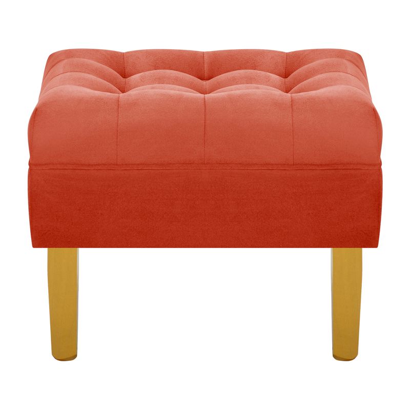 BODEVIR - Pouf Wood 1C Felpa 01 Naranjo
