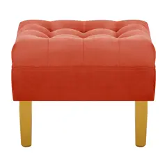 BODEVIR - Pouf Wood 1C Felpa 01 Naranjo