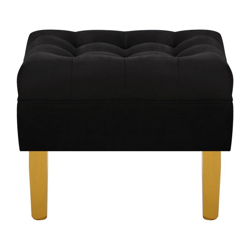 BODEVIR - Pouf Wood 1C Felpa 01 Negro