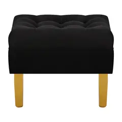 BODEVIR - Pouf Wood 1C Felpa 01 Negro