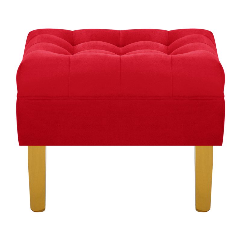 BODEVIR - Pouf Wood 1C Felpa 01 Rojo