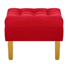 BODEVIR - Pouf Wood 1C Felpa 01 Rojo