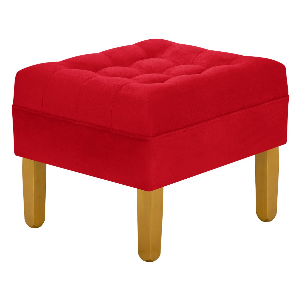 BODEVIR - Pouf Wood 1C Felpa 01 Rojo
