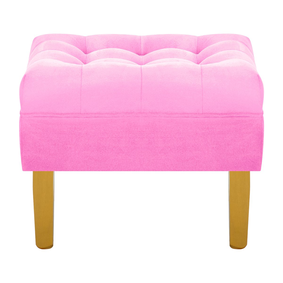 BODEVIR - Pouf Wood 1C Felpa 01 Rosado.