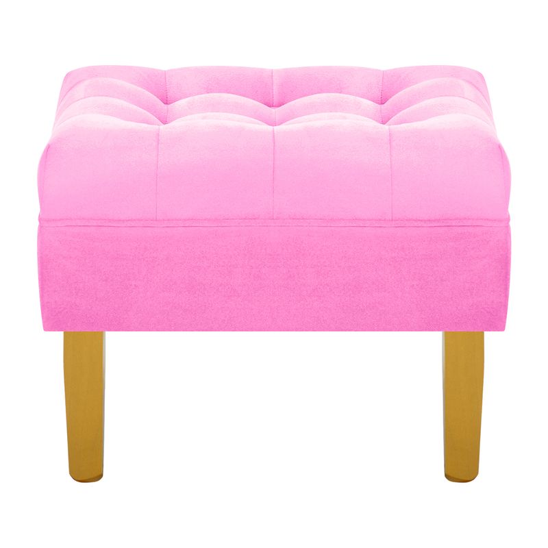 BODEVIR - Pouf Wood 1C Felpa 01 Rosado