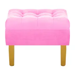 BODEVIR - Pouf Wood 1C Felpa 01 Rosado