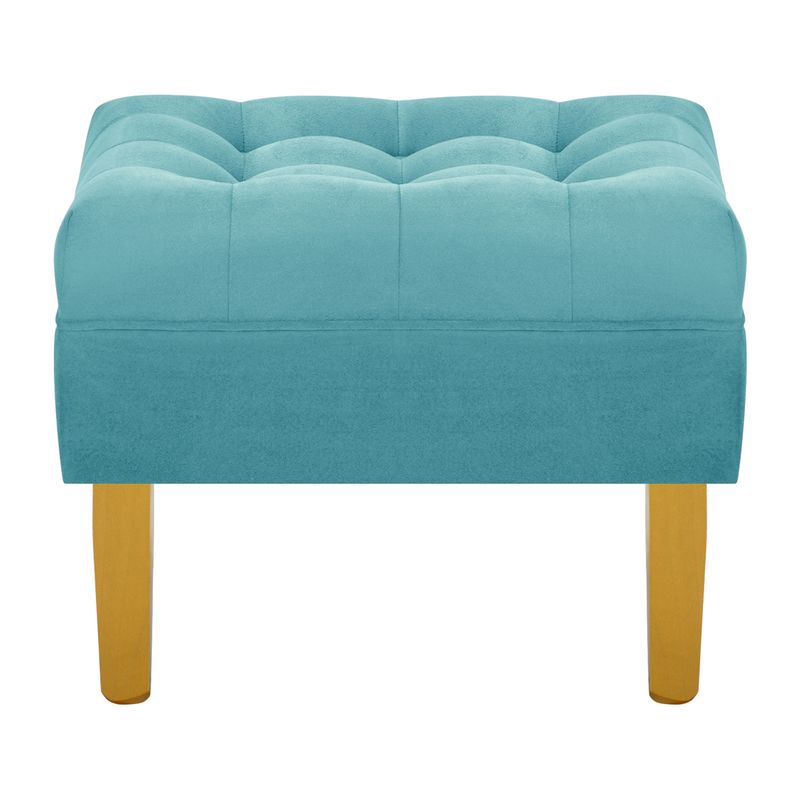 BODEVIR - Pouf Wood 1C Felpa 01 Turquesa