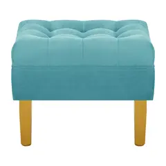 BODEVIR - Pouf Wood 1C Felpa 01 Turquesa