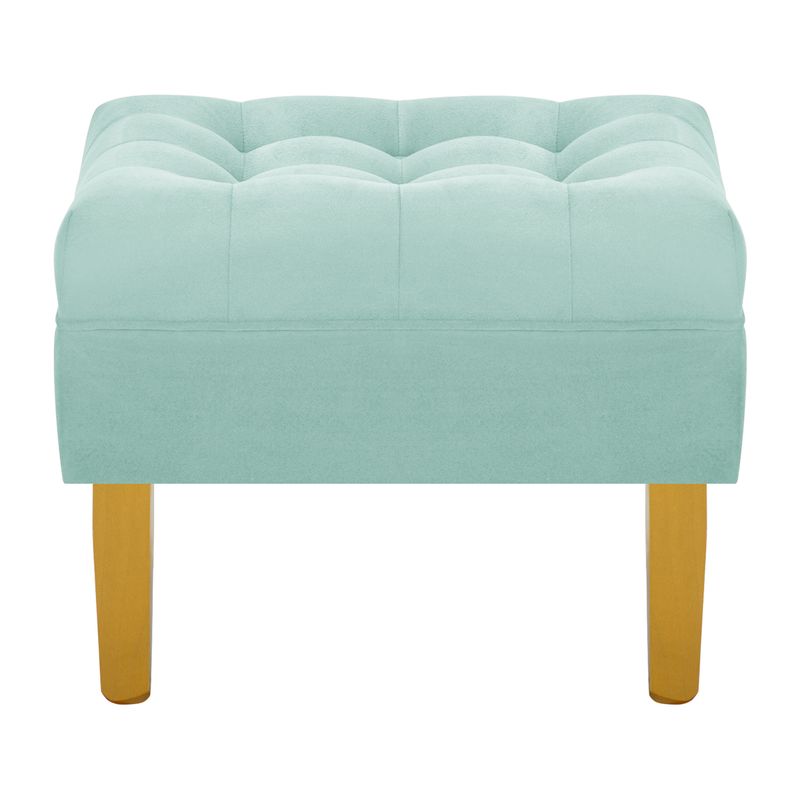 BODEVIR - Pouf Wood 1C Felpa 01 Verde Agua