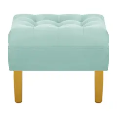 BODEVIR - Pouf Wood 1C Felpa 01 Verde Agua