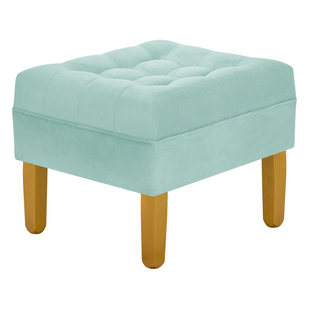 BODEVIR - Pouf Wood 1C Felpa 01 Verde Agua