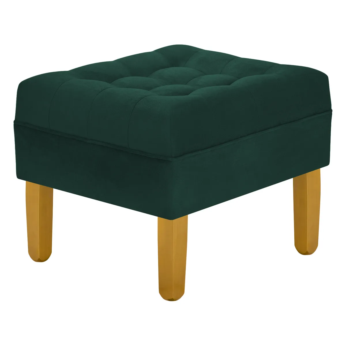 BODEVIR - Pouf Wood 1C Felpa 01 Verde Botella