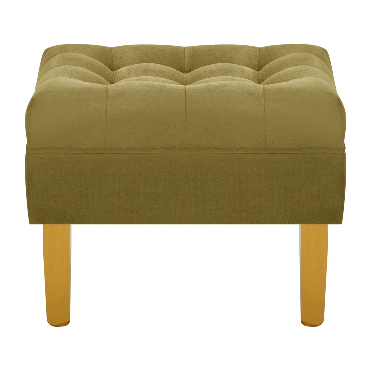 BODEVIR - Pouf Wood 1C Felpa 01 Verde Musgo