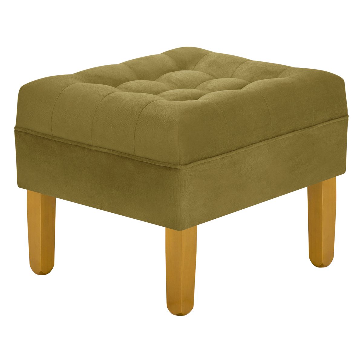BODEVIR - Pouf Wood 1C Felpa 01 Verde Musgo