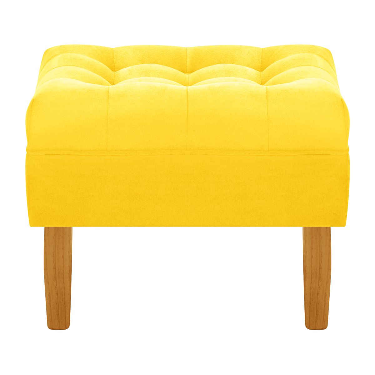 BODEVIR - Pouf Wood 1C Felpa 04 Amarillo