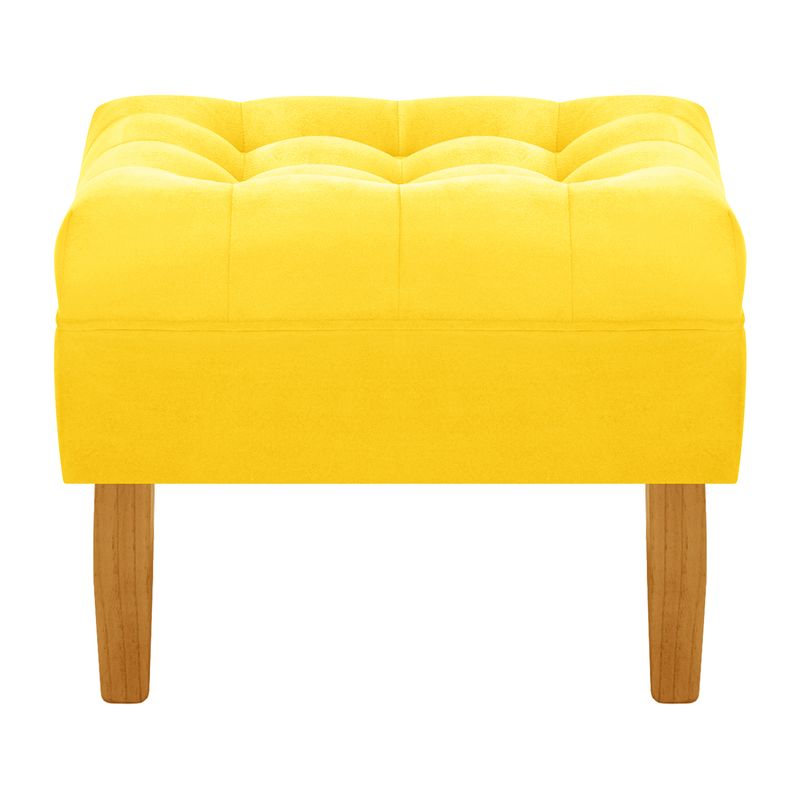 BODEVIR - Pouf Wood 1C Felpa 04 Amarillo