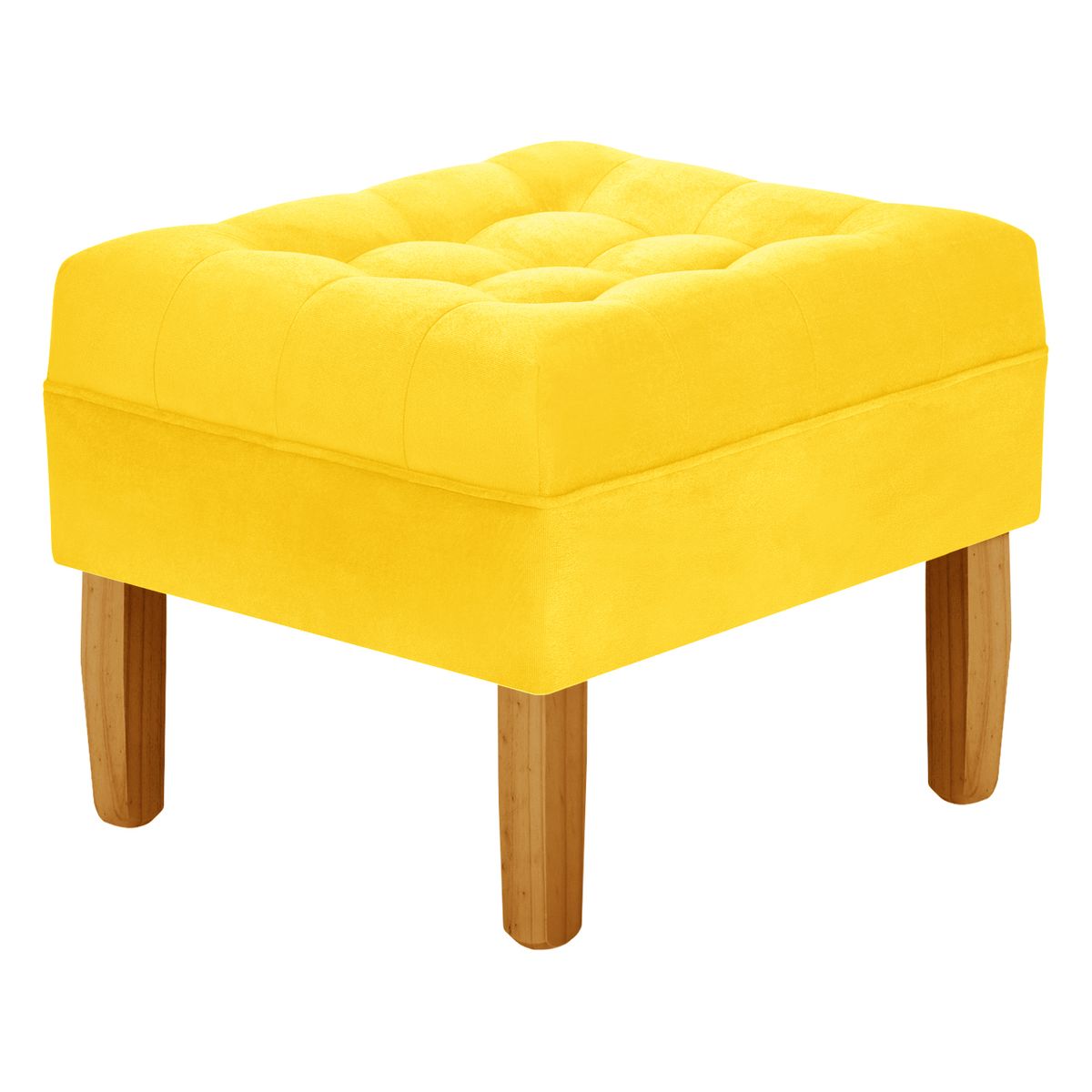 BODEVIR - Pouf Wood 1C Felpa 04 Amarillo