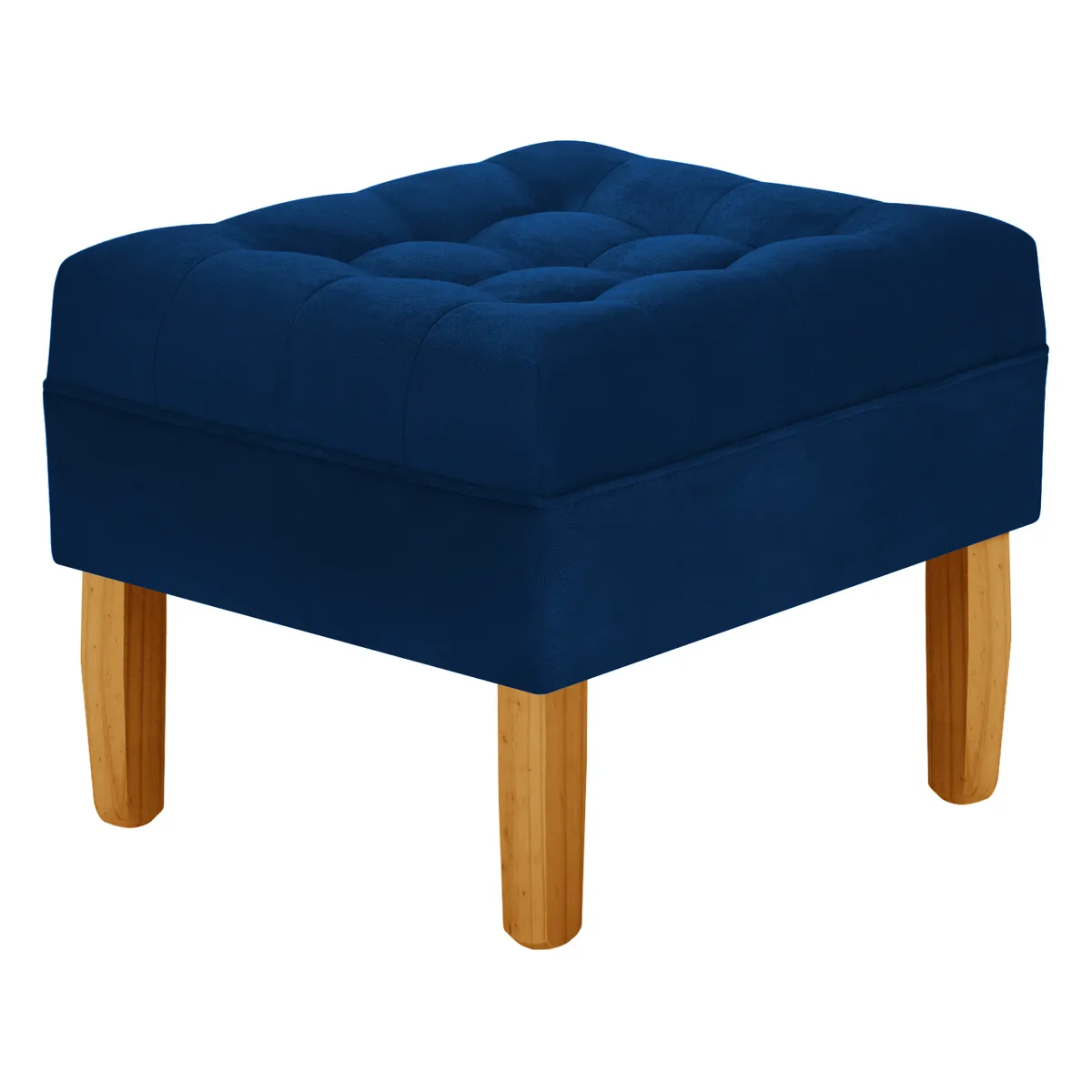 BODEVIR - Pouf Wood 1C Felpa 04 Azul Marino