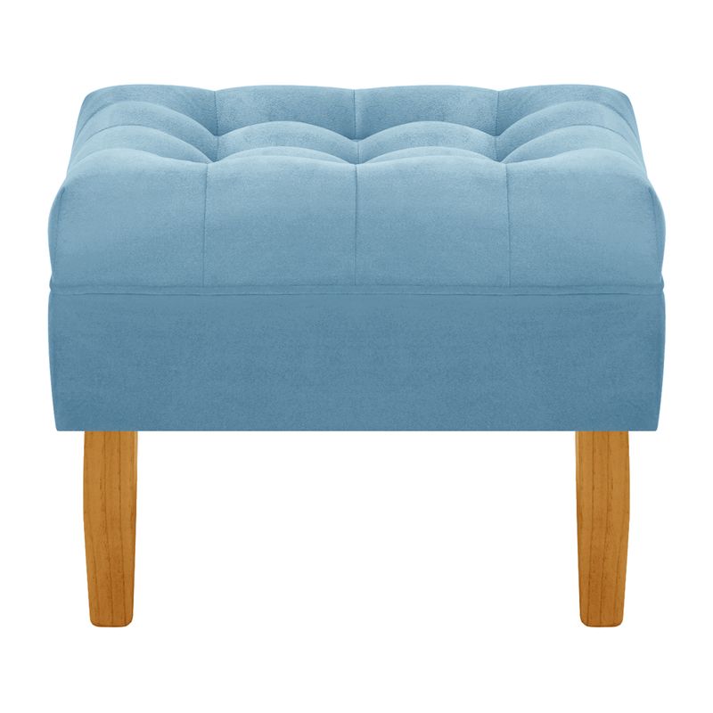 BODEVIR - Pouf Wood 1C Felpa 04 Azul Petroleo