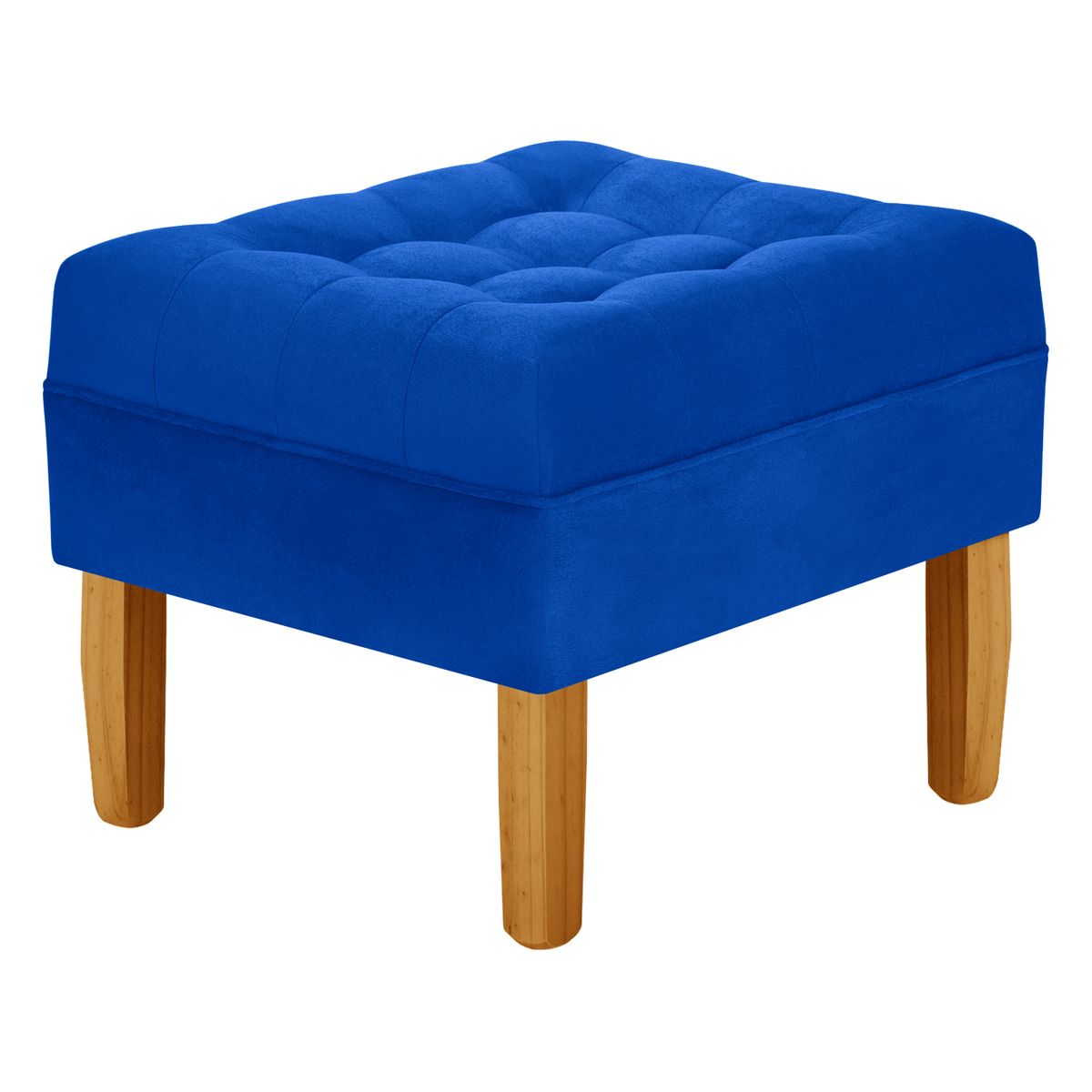 BODEVIR - Pouf Wood 1C Felpa 04 Azul Rey
