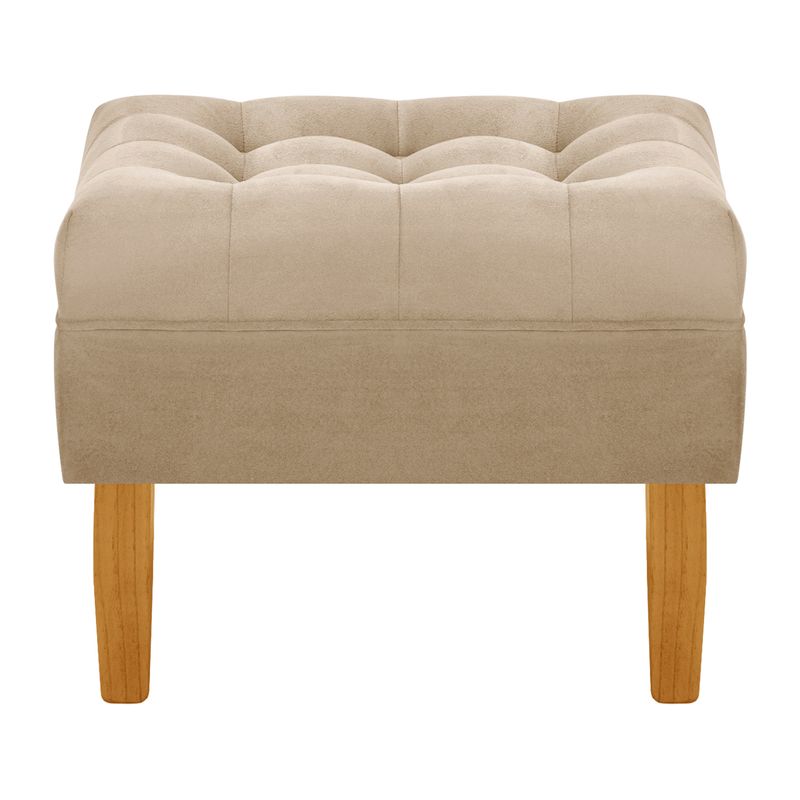 BODEVIR - Pouf Wood 1C Felpa 04 Beige