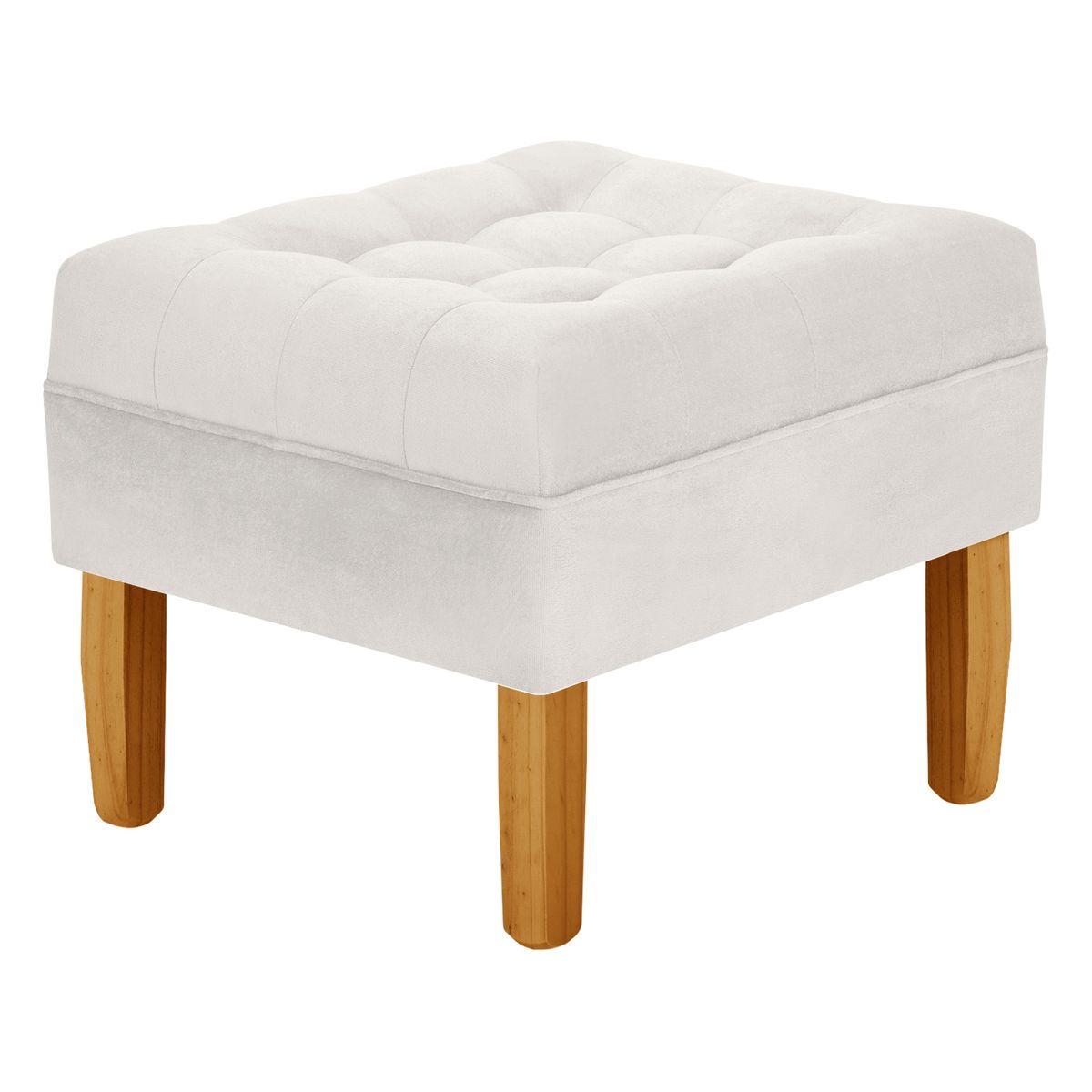 BODEVIR - Pouf Wood 1C Felpa 04 Crudo