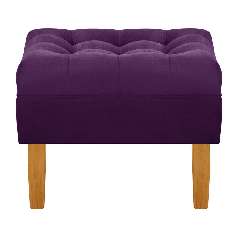 BODEVIR - Pouf Wood 1C Felpa 04 Morado