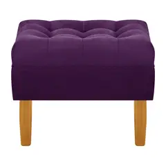 BODEVIR - Pouf Wood 1C Felpa 04 Morado