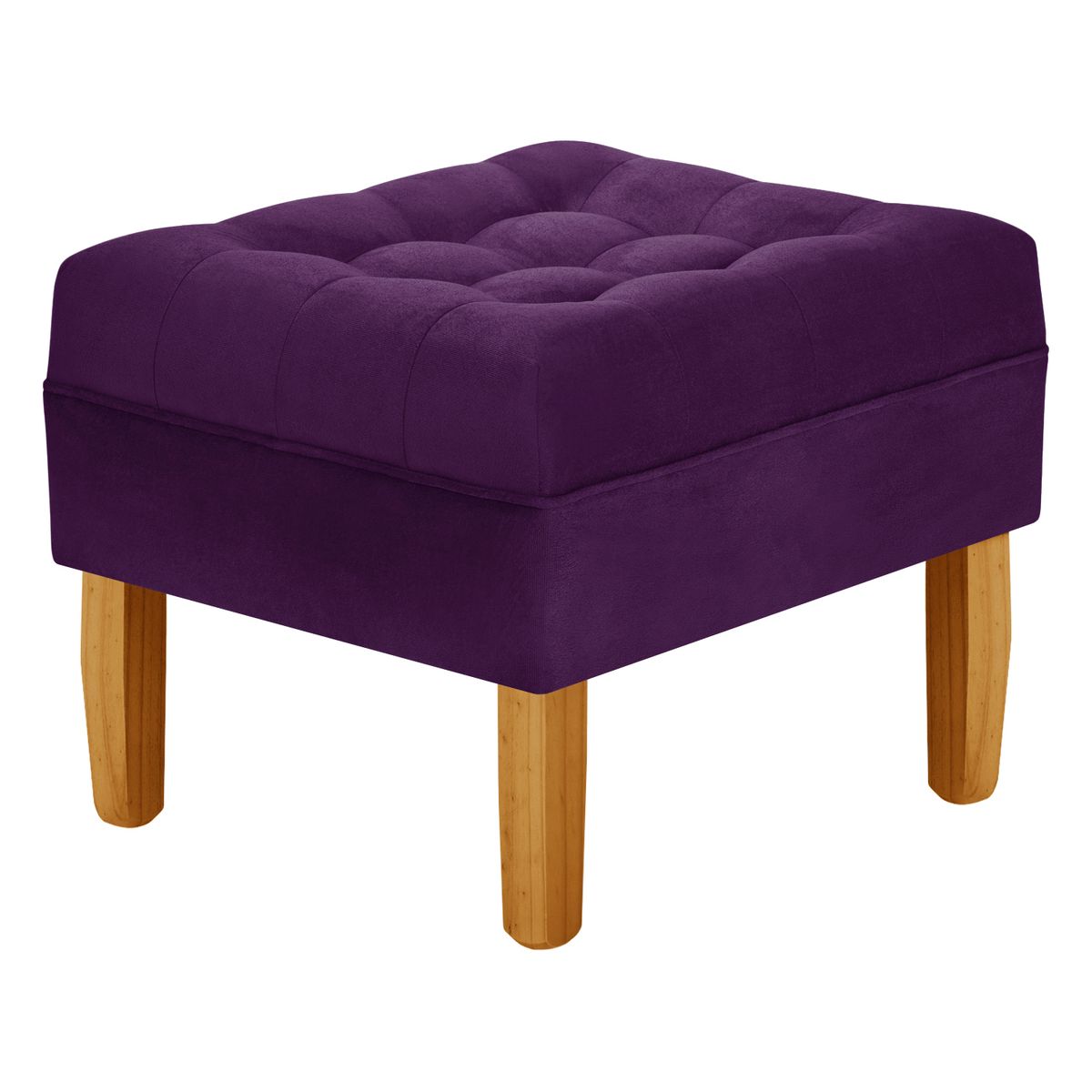 BODEVIR - Pouf Wood 1C Felpa 04 Morado